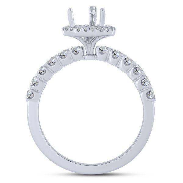 14K White Gold 1.25 CTW PEAR DIAMOND SEMI MOUNT
