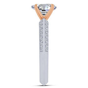 14K Two Tone 0.50 CTW DIAMOND OVAL semi-mount ENGAGEMENT RING