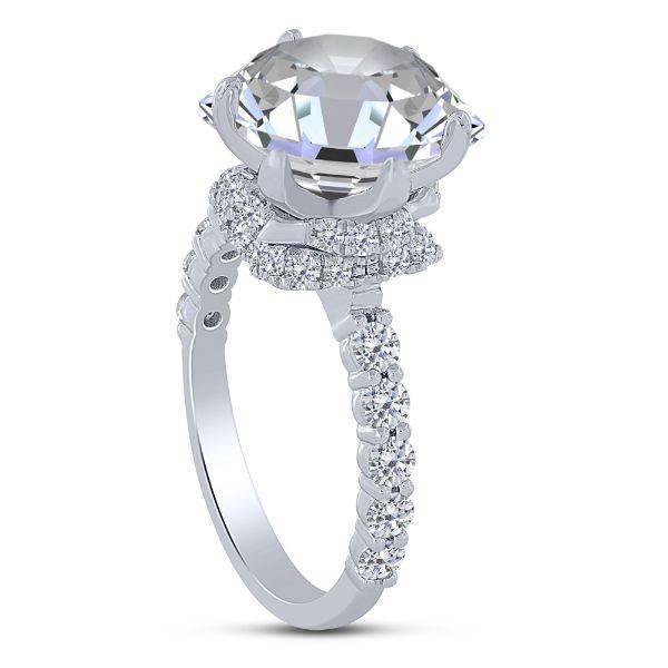 14K White Gold 0.60 ctw Semi-Mount Diamond Engagement Ring