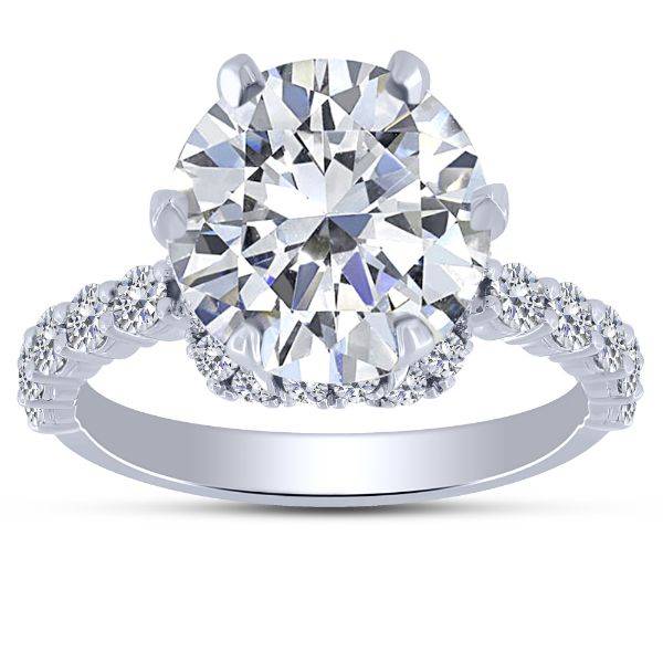 14K WHITE GOLD 0.60 CTW semi-mount DIAMOND engagement Ring