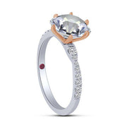 14K Two Tone 0.25 CTW Diamond semi-mount Engagement Ring