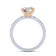 14K Two Tone 0.25 CTW Diamond semi-mount Engagement Ring