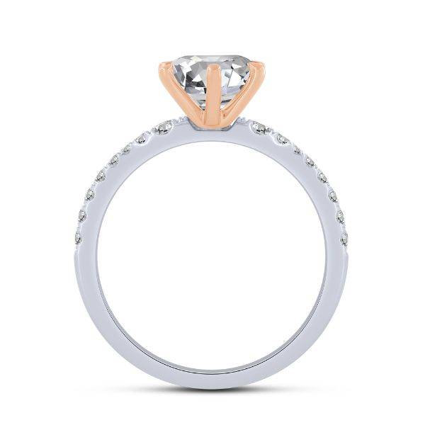 14K Two Tone 0.25 CTW Diamond semi-mount Engagement Ring