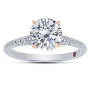 14K Two Tone 0.25 CTW ROUND semi mount diamond ENGAGEMENT RING