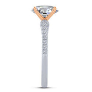 14K Two Tone 0.25 CTW ROUND semi mount diamond ENGAGEMENT RING