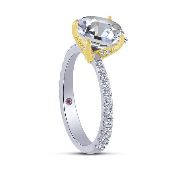14K Two Tone 0.50 ctw Round Semi Mount Engagement Ring