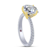 14K Two Tone 0.50 CTW ROUND semi mount ENGAGEMENT RING