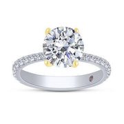 14K Two Tone 0.50 CTW ROUND semi mount ENGAGEMENT RING