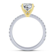 14K Two Tone 0.50 CTW ROUND semi mount ENGAGEMENT RING