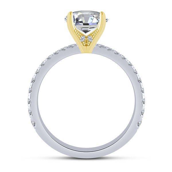 14K Two Tone 0.50 CTW ROUND semi mount ENGAGEMENT RING