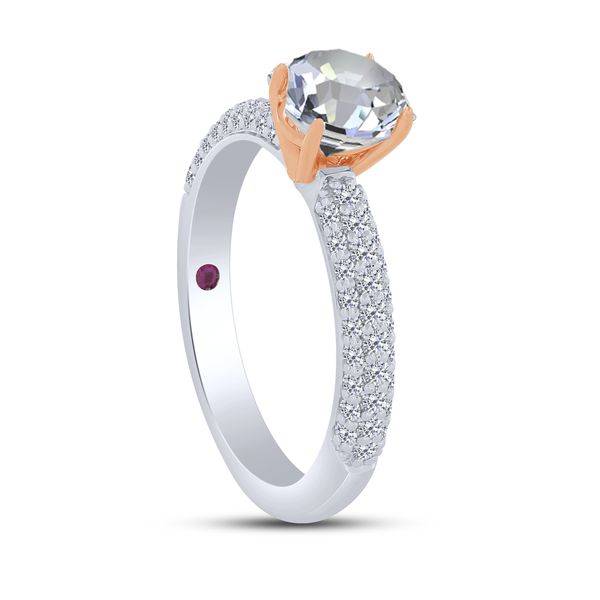 14K Two Tone 0.50 CTW Diamond semi-mount ENGAGEMENT RING