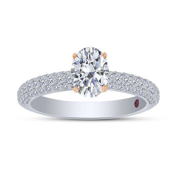 14K Two Tone 0.50 CTW Diamond semi-mount ENGAGEMENT RING