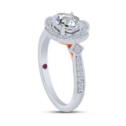14k white gold 0.50 ctw Diamond vintage Semi-Mount Engagement Ring