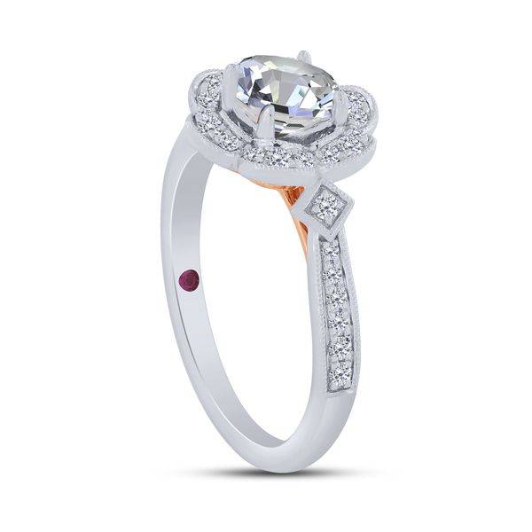 14k white gold 0.50 ctw Diamond vintage Semi-Mount Engagement Ring