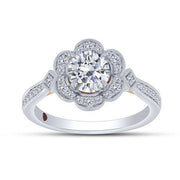 14k white gold 0.50 ctw Diamond vintage Semi-Mount Engagement Ring
