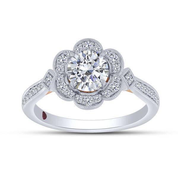 14k white gold 0.50 ctw Diamond vintage Semi-Mount Engagement Ring