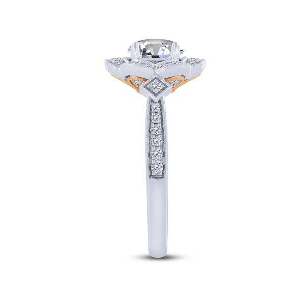 14k white gold 0.50 ctw Diamond vintage Semi-Mount Engagement Ring