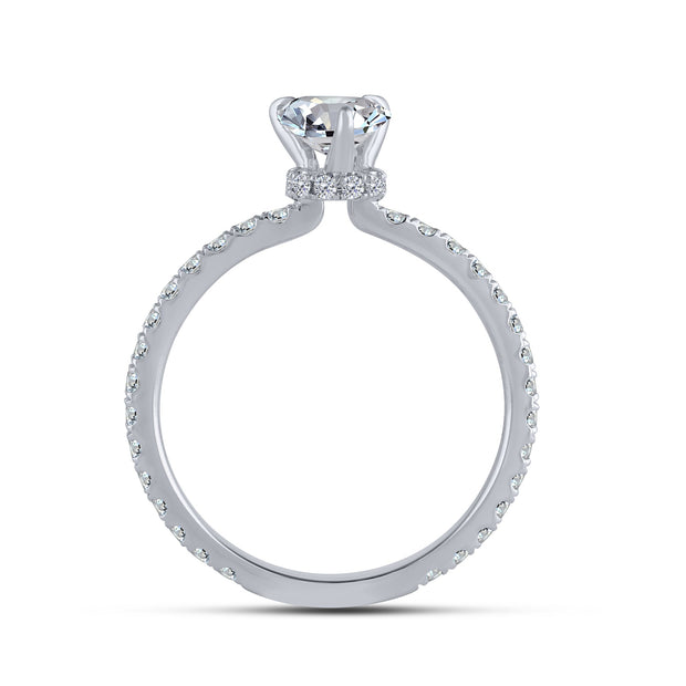14K white gold Pear Lab-Grown 1.52 Ctw Engagement Ring