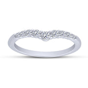 14K white gold 0.25 Ctw Curvy Band