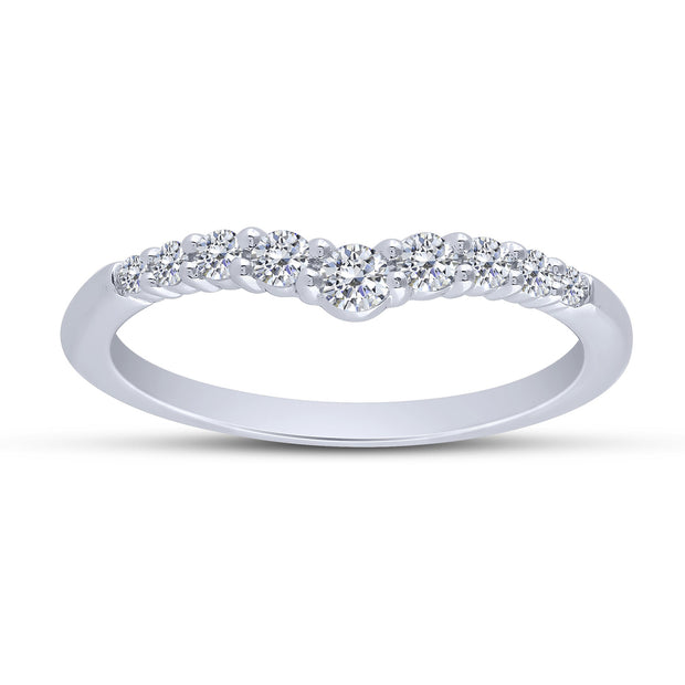 14K white gold 0.25 Ctw Curvy Band