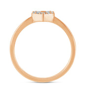10K Rose Gold 0.15 CTW Diamond Heart FASHION Ring