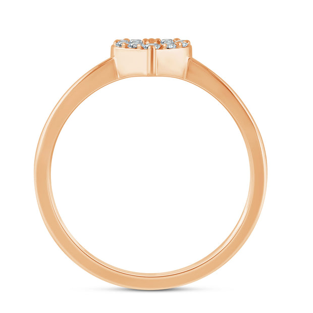 10K Rose Gold 0.15 CTW Diamond Heart FASHION Ring