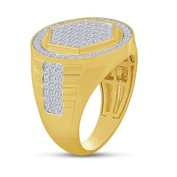 10K Yellow Gold 1.35 ctw Diamond Men'S Ring