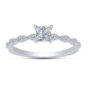 14K White Gold 1.00 CTW Diamond Princess Cut ENGAGEMENT Ring