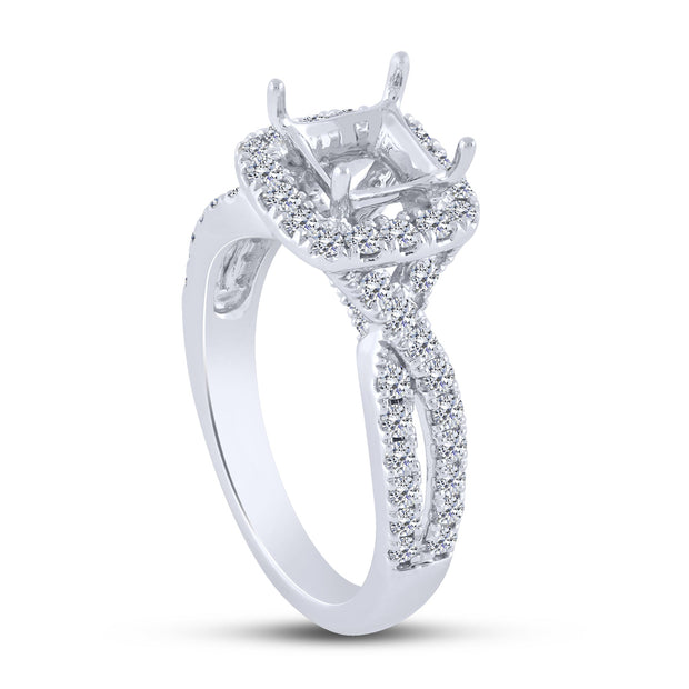 14K WHITE GOLD 0.75 CTW Diamond Semi Mount