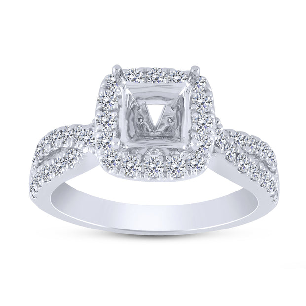 14K WHITE GOLD 0.75 CTW Diamond Semi Mount