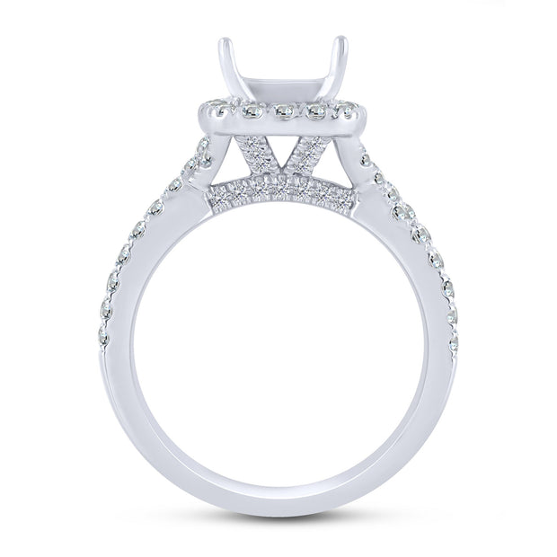 14K WHITE GOLD 0.75 CTW Diamond Semi Mount