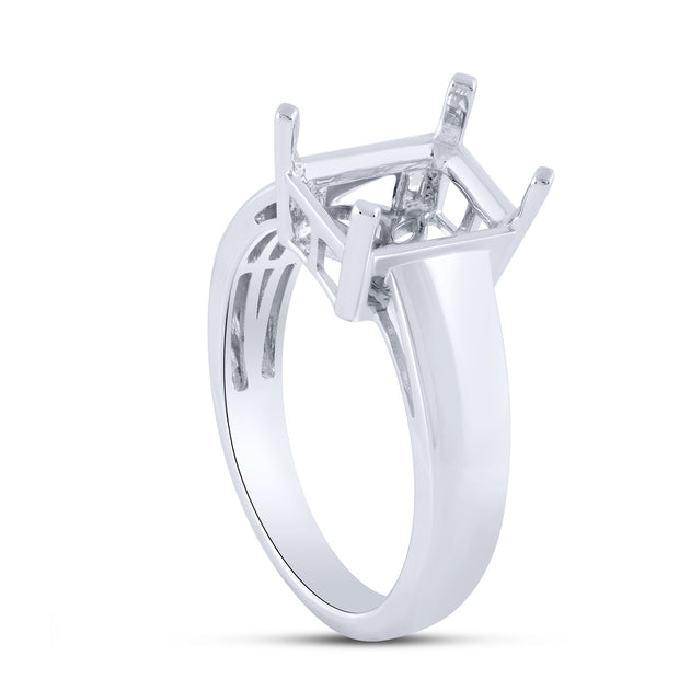 14K WHITE GOLD GEMSTONE SEMI MOUNT