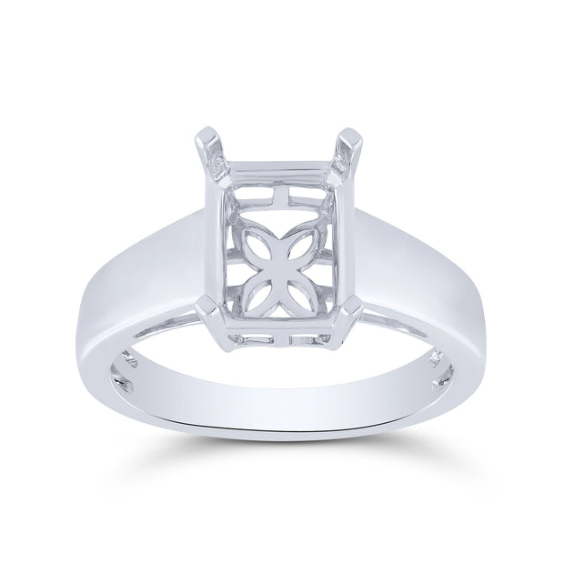 14K WHITE GOLD GEMSTONE SEMI MOUNT