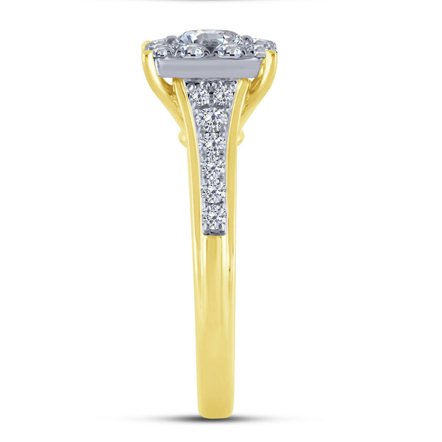 14K two tone 1.25 ctw Two Tone Diamond Engagement Ring