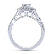 14k white gold1.20 ctw Cushion Diamond Engagement Ring
