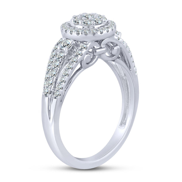 14k white gold 0.75 ctw Diamond Composite Engagement Ring