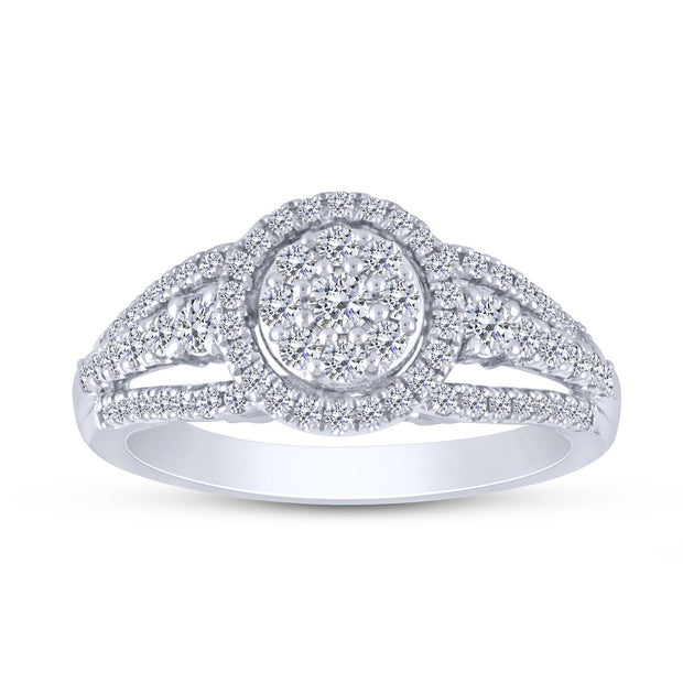 14k white gold 0.75 ctw Diamond Composite Engagement Ring