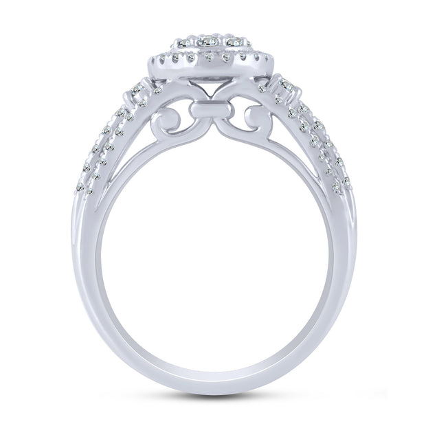 14k white gold 0.75 ctw Diamond Composite Engagement Ring