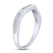 14k white gold 0.25 ctw Diamond Contour Band