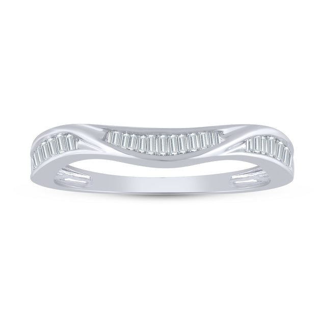 14k white gold 0.25 ctw Diamond Contour Band
