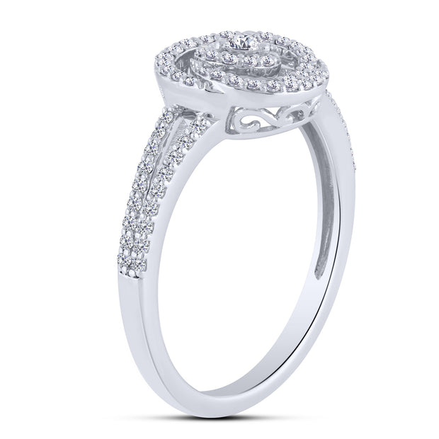 925 Silver 0.39 ctw Diamond Geometrical Ring