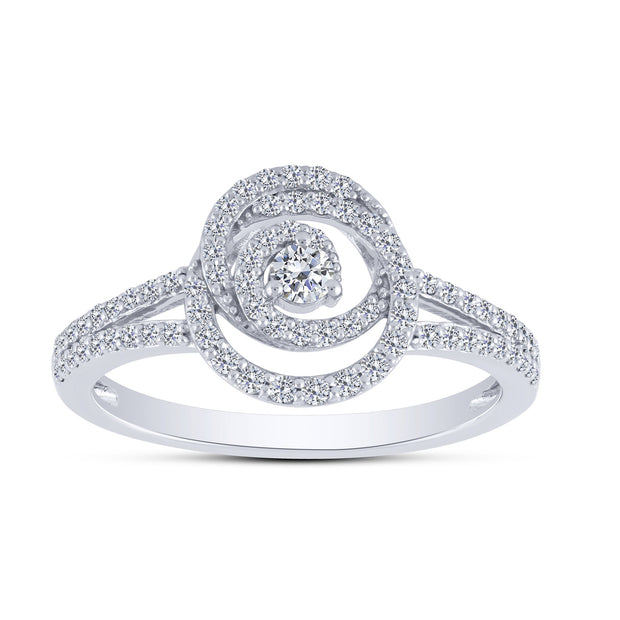 925 Silver Diamond Geometrical Ring