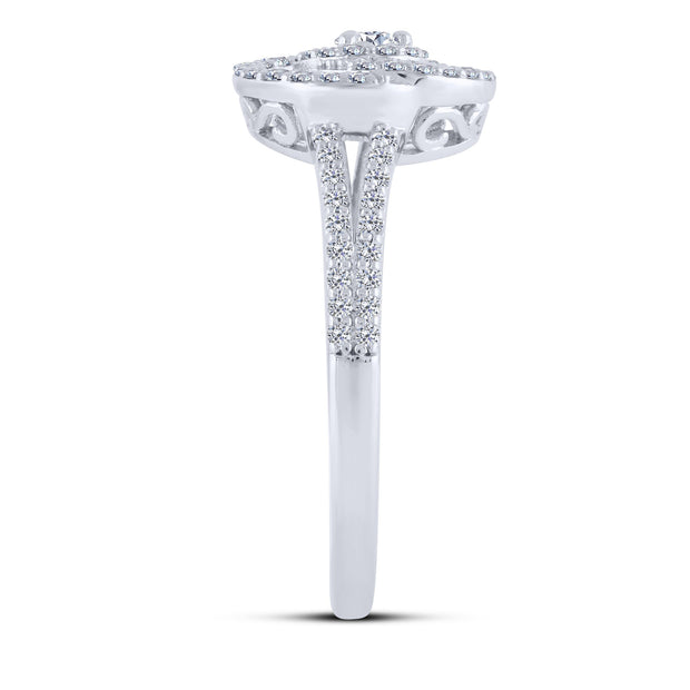 925 Silver Diamond Geometrical Ring