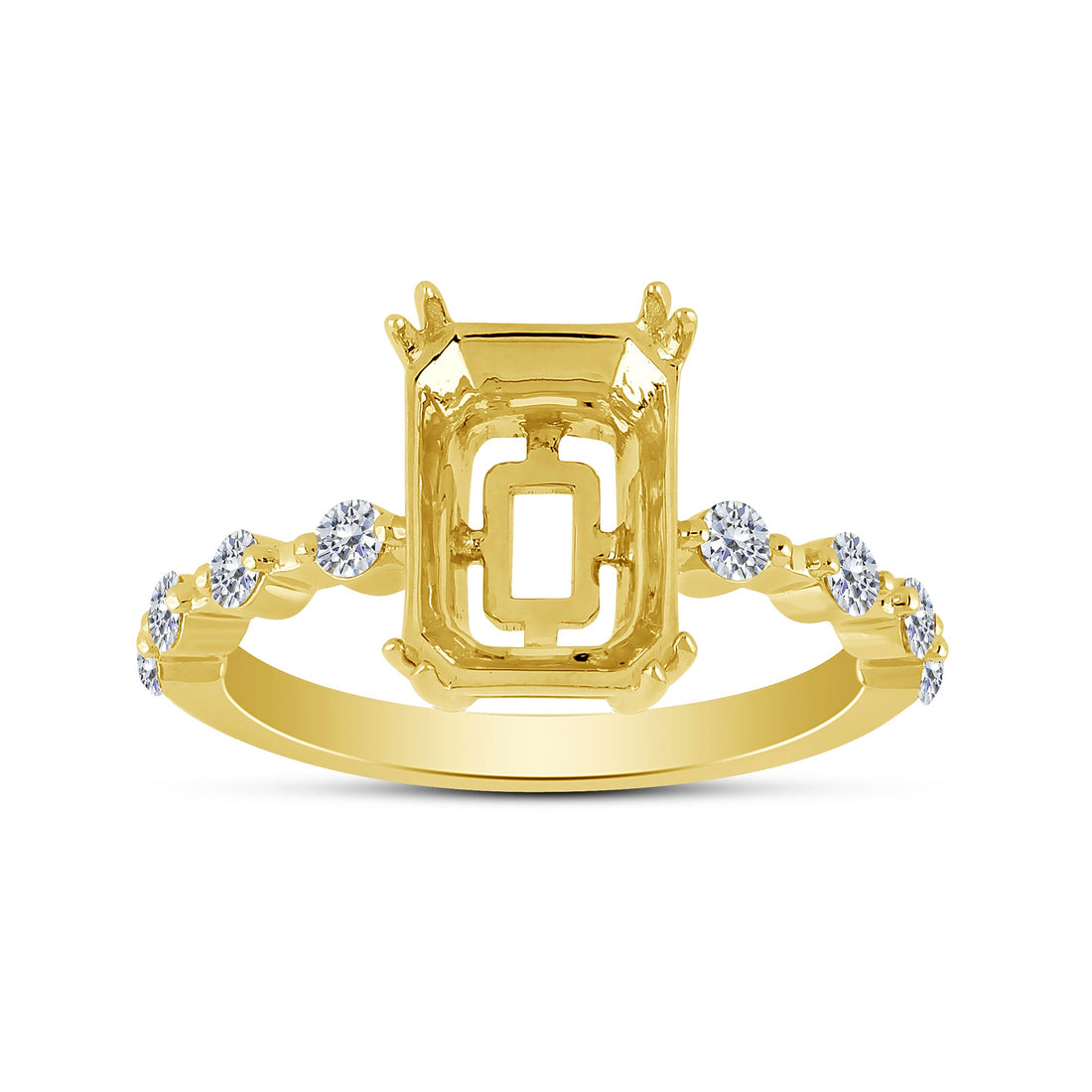 14K Yellow Gold 0.25 ctw Diamond Semi Mount