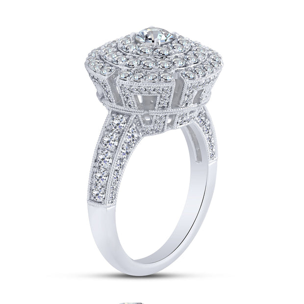 14k white gold 2.50 ctw Diamond Engagement Halo Ring