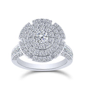 14k white gold 2.50 ctw Diamond Engagement Halo Ring