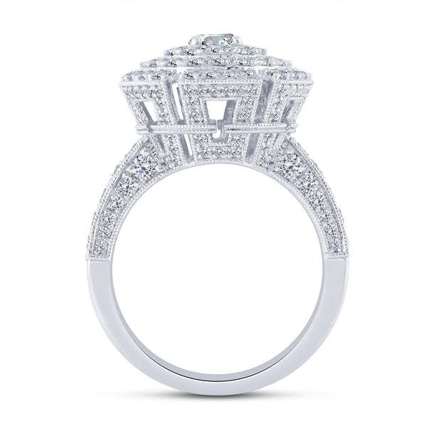 14k white gold 2.50 ctw Diamond Engagement Halo Ring