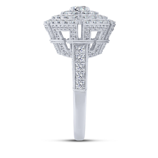 14k white gold 2.50 ctw Diamond Engagement Halo Ring