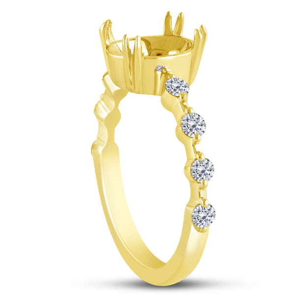 14K Yellow Gold 0.25 CTW Diamond Semi Mount