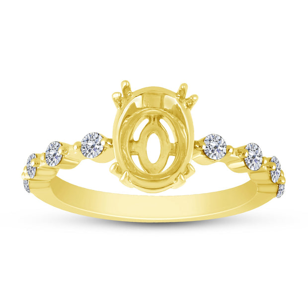 14K Yellow Gold 0.25 CTW Diamond Semi Mount